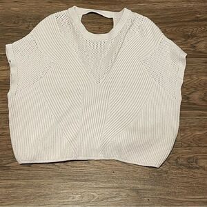 Express Asymmetrical Open Stitch Cutout Back Sleeveless Sweater Orchid Hush L